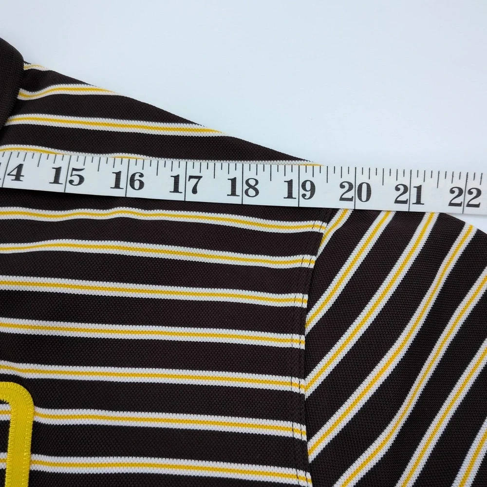 NIKE San Diego Padres Mens Dri-FIT Striped Logo Golf Polo Shirt Brown XL